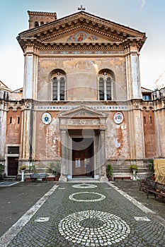 Main entrance of the church Santa Pudenziana, Rome, Italy